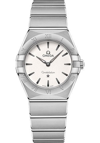 Omega Constellation Manhattan Quartz Watch – 28 mm Steel Case – Crystal White Silvery Dial – 131.10.28.60.02.001