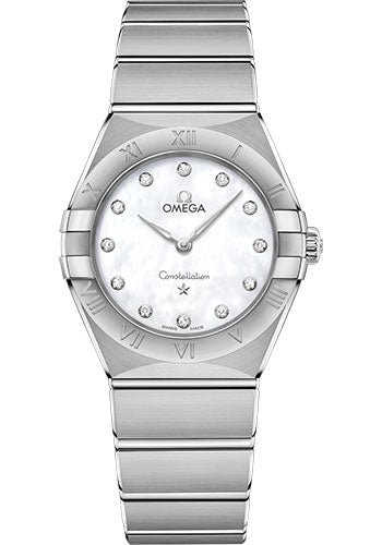 Omega Constellation Manhattan Quartz Watch – 28 mm Steel Case – Mother-Of-Pearl Diamond Dial – 131.10.28.60.55.001