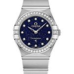 Omega Constellation Quartz – 25 mm Steel Case – Diamond Bezel – Blue Glass Diamond Dial – 131.15.25.60.53.001