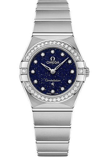 Omega Constellation Quartz – 25 mm Steel Case – Diamond Bezel – Blue Glass Diamond Dial – 131.15.25.60.53.001