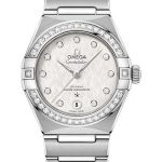 Omega Constellation Manhattan Co-Axial Master Chronometer Watch – 29 mm Steel Case – Diamond-Paved Bezel – White Silvery Dial – 131.15.29.20.52.001