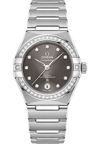 Omega Constellation Manhattan Co-Axial Master Chronometer Watch – 29 mm Steel Case – Diamond-Paved Bezel – Grey Diamond Dial – 131.15.29.20.56.001