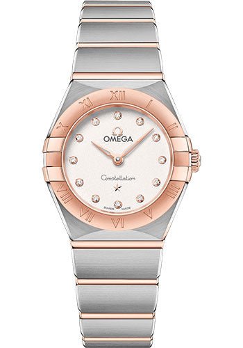 Omega Constellation Manhattan Quartz Watch – 25 mm Steel And Sedna Gold Case – Crystal White Silvery Diamond Dial – 131.20.25.60.52.001