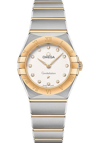 Omega Constellation Manhattan Quartz Watch – 25 mm Steel And Yellow Gold Case – Crystal White Silvery Diamond Dial – 131.20.25.60.52.002