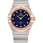 Omega Constellation Quartz – 25 mm Steel And Sedna Gold Case – Blue Glass Diamond Dial – 131.20.25.60.53.002