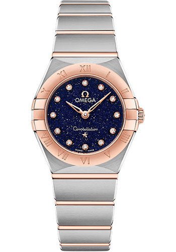 Omega Constellation Quartz – 25 mm Steel And Sedna Gold Case – Blue Glass Diamond Dial – 131.20.25.60.53.002