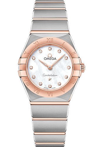 Omega Constellation Manhattan Quartz Watch – 25 mm Steel And Sedna Gold Case – Mother-Of-Pearl Diamond Dial – 131.20.25.60.55.001