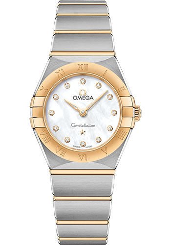 Omega Constellation Manhattan Quartz Watch – 25 mm Steel And Yellow Gold Case – Mother-Of-Pearl Diamond Dial – 131.20.25.60.55.002