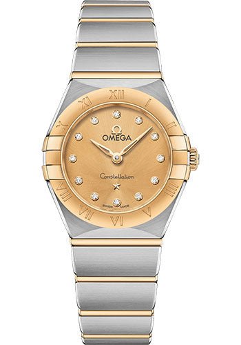 Omega Constellation Manhattan Quartz Watch – 25 mm Steel And Yellow Gold Case – Champagne Diamond Dial – 131.20.25.60.58.001