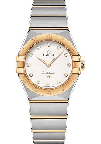 Omega Constellation Manhattan Quartz Watch – 28 mm Steel And Yellow Gold Case – Crystal White Silvery Diamond Dial – 131.20.28.60.52.002