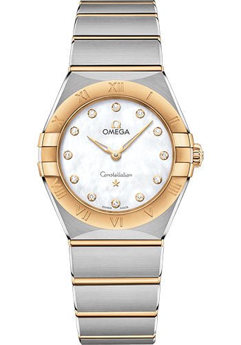 Omega Constellation Manhattan Quartz Watch – 28 mm Steel And Yellow Gold Case – Mother-Of-Pearl Diamond Dial – 131.20.28.60.55.002
