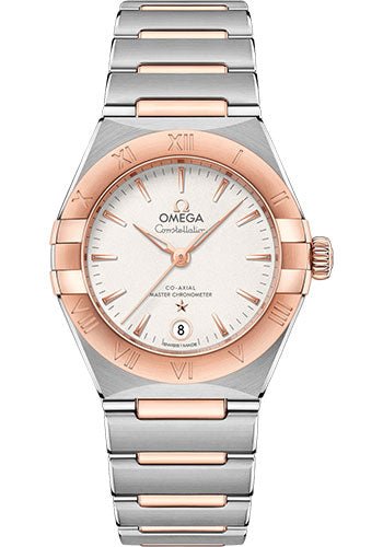 Omega Constellation Manhattan Co-Axial Master Chronometer Watch – 29 mm Steel And Sedna Gold Case – Crystal White Silvery Dial – 131.20.29.20.02.001