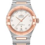 Omega Constellation Manhattan Co-Axial Master Chronometer Watch – 29 mm Steel And Sedna Gold Case – Crystal White Silvery Diamond Dial – 131.20.29.20.52.001