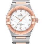 Omega Constellation Manhattan Co-Axial Master Chronometer Watch – 29 mm Steel And Sedna Gold Case – Mother-Of-Pearl Diamond Dial – 131.20.29.20.55.001