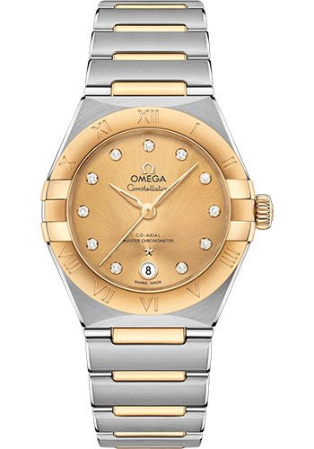 Omega Constellation Manhattan Co-Axial Master Chronometer Watch – 29 mm Steel And Yellow Gold Case – Champagne Diamond Dial – 131.20.29.20.58.001