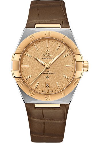 Omega Constellation OMEGA Co-Axial Master Chronometer – 39 mm Steel And Yellow Gold Case – Champagne Dial – Brown Leather Strap – 131.23.39.20.08.001