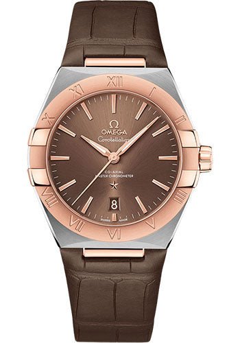 Omega Constellation OMEGA Co-Axial Master Chronometer – 39 mm Steel And Sedna Gold Case – Brown Dial – Brown Leather Strap – 131.23.39.20.13.001