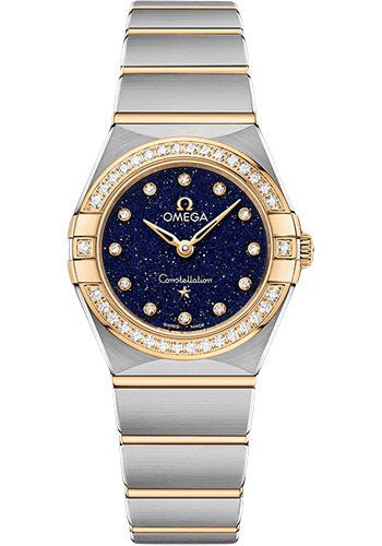 Omega Constellation Quartz – 25 mm Steel And Yellow Gold Case – Diamond Bezel – Blue Glass Diamond Dial – 131.25.25.60.53.001