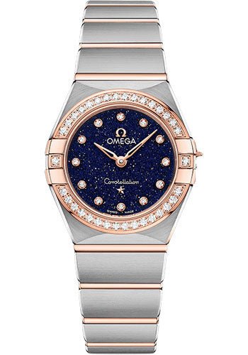 Omega Constellation Quartz – 25 mm Steel And Sedna Gold Case – Diamond Bezel – Blue Glass Diamond Dial – 131.25.25.60.53.002