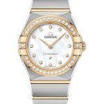 Omega Constellation Manhattan Quartz Watch – 25 mm Steel And Yellow Gold Case – Diamond-Paved Bezel – Mother-Of-Pearl Diamond Dial – 131.25.25.60.55.002