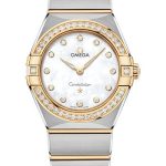 Omega Constellation Manhattan Quartz Watch – 28 mm Steel And Yellow Gold Case – Diamond-Paved Bezel – Mother-Of-Pearl Diamond Dial – 131.25.28.60.55.002