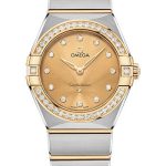 Omega Constellation Manhattan Quartz Watch – 28 mm Steel And Yellow Gold Case – Diamond-Paved Bezel – Champagne Diamond Dial – 131.25.28.60.58.001