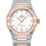 Omega Constellation Manhattan Co-Axial Master Chronometer Watch – 29 mm Steel And Sedna Gold Case – Diamond-Paved Bezel – Mother-Of-Pearl Diamond Dial – 131.25.29.20.55.001