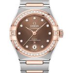 Omega Constellation Manhattan Co-Axial Master Chronometer Watch – 29 mm Steel And Sedna Gold Case – Diamond-Paved Bezel – Brown Diamond Dial – 131.25.29.20.63.001