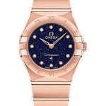 Omega Constellation Quartz – 25 mm Sedna Gold Case – Blue Glass Diamond Dial – 131.50.25.60.53.002