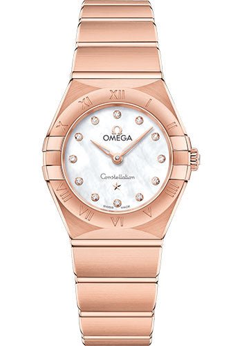Omega Constellation Manhattan Quartz Watch – 25 mm Sedna Gold Case – Mother-Of-Pearl Diamond Dial – 131.50.25.60.55.001