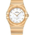 Omega Constellation Manhattan Quartz Watch – 25 mm Yellow Gold Case – Mother-Of-Pearl Diamond Dial – 131.50.25.60.55.002