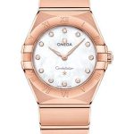 Omega Constellation Manhattan Quartz Watch – 28 mm Sedna Gold Case – Mother-Of-Pearl Diamond Dial – 131.50.28.60.55.001