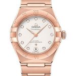 Omega Constellation Manhattan Co-Axial Master Chronometer Watch – 29 mm Sedna Gold Case – Crystal White Silvery Diamond Dial – 131.50.29.20.52.001