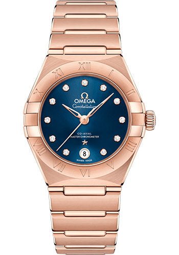 Omega Constellation Manhattan Co-Axial Master Chronometer Watch – 29 mm Sedna Gold Case – Blue Diamond Dial – 131.50.29.20.53.001