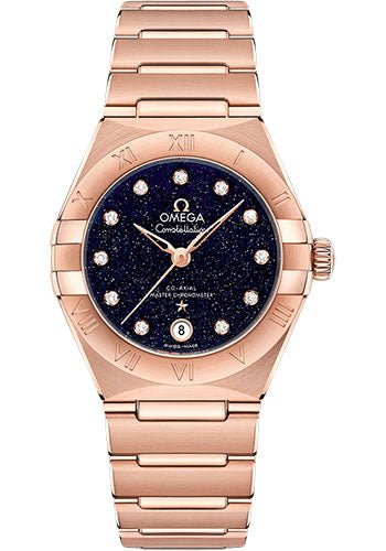 Omega Constellation Omega Co-Axial Master Chronometer – 29 mm Sedna Gold Case – Blue Glass Diamond Dial – 131.50.29.20.53.003