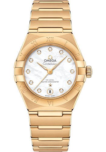 Omega Constellation Manhattan Co-Axial Master Chronometer Watch – 29 mm Yellow Gold Case – Mother-Of-Pearl Diamond Dial – 131.50.29.20.55.002