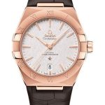 Omega Constellation OMEGA Co-Axial Master Chronometer – 39 mm Sedna Gold Case – Silvery Dial – Brown Leather Strap – 131.53.39.20.02.001