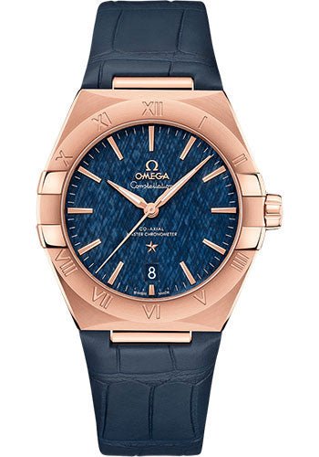 Omega Constellation OMEGA Co-Axial Master Chronometer – 39 mm Sedna Gold Case – Blue Dial – Brown Leather Strap – 131.53.39.20.03.001