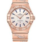 Omega Constellation Quartz – 28 mm Sedna Gold Case – Diamond Bezel – White Opal Sapphire Dial – 131.55.28.60.99.002