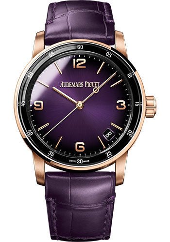 Audemars Piguet Code 11.59 by Audemars Piguet – Chronograph – 41mm Pink Case – Purple Dial – Purple Alligator Strap – 15210OR.OO.A616CR.01
