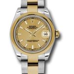Rolex Steel and Yellow Gold Datejust 31 Watch – Domed Bezel – Champagne Index Dial – Oyster Bracelet – 178243