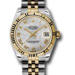 Rolex Steel and Yellow Gold Datejust 31 Watch – Fluted Bezel – Mother-Of-Pearl Roman Dial – Jubilee Bracelet – 178273