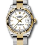Rolex Steel and Yellow Gold Datejust 31 Watch – Fluted Bezel – White Index Dial – Oyster Bracelet – 178273