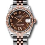 Rolex Steel and Everose Gold Datejust 31 Watch – 24 Diamond Bezel – Chocolate Diamond Roman Vi Roman Dial – Jubilee Bracelet – 178341 chodrj