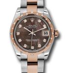 Rolex Steel and Everose Gold Datejust 31 Watch – 24 Diamond Bezel – Dark Mother-Of-Pearl Diamond Dial – Oyster Bracelet – 178341 dkmdo