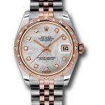 Rolex Steel and Everose Gold Datejust 31 Watch – 24 Diamond Bezel – White Mother-Of-Pearl Diamond Dial – Jubilee Bracelet – 178341