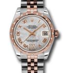 Rolex Steel and Everose Gold Datejust 31 Watch – 24 Diamond Bezel – Mother-Of-Pearl Diamond Roman Vi Roman Dial – Jubilee Bracelet – 178341