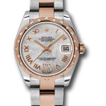 Rolex Steel and Everose Gold Datejust 31 Watch – 24 Diamond Bezel – Mother-Of-Pearl Diamond Roman Vi Roman Dial – Oyster Bracelet – 178341