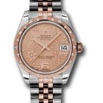 Rolex Steel and Everose Gold Datejust 31 Watch – 24 Diamond Bezel – Pink Champagne Floral Motif Dial – Jubilee Bracelet – 178341 pchfj