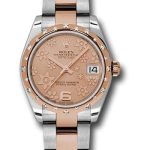 Rolex Steel and Everose Gold Datejust 31 Watch – 24 Diamond Bezel – Pink Champagne Floral Motif Dial – Oyster Bracelet – 178341 pchfo